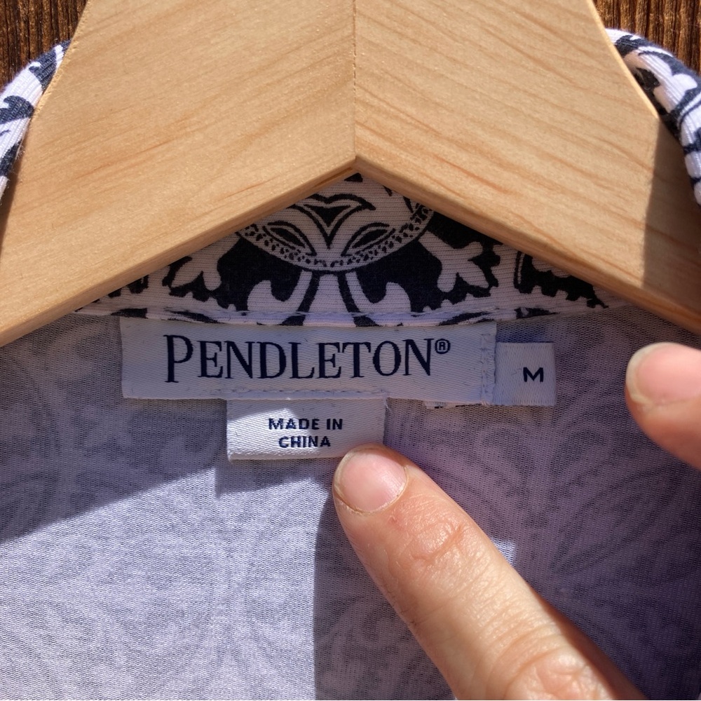 Nwot Pendleton Navy And White Patterned Wrap Dress - image 2